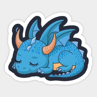 Cute Baby Sleeping Dragon Sticker